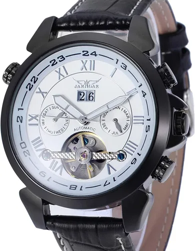 Vista 3 de FORSINING Reloj de lujo automático con calendario Tourbillon de acero inoxidable para hombre, Moderno