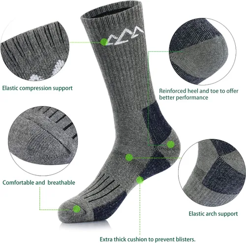 Vista 5 de innotree 3 Pack Men's Full Cushioned Hiking Walking Socks, Quarter Crew Socks