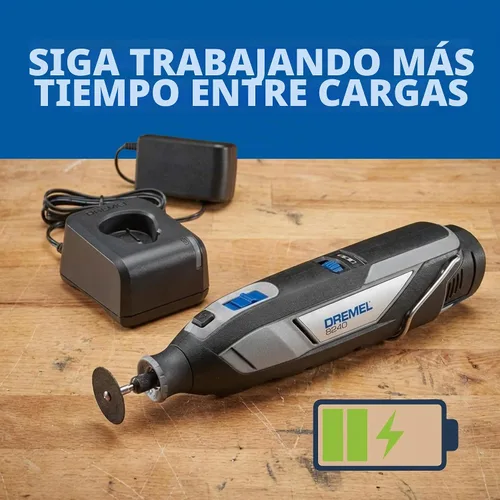 Vista 3 de Kit de herramienta rotatoria inalámbrica de 12V Dremel 8240-5 con velocidad variable y empuñadura cómoda - Incluye paquete de batería de 2AH