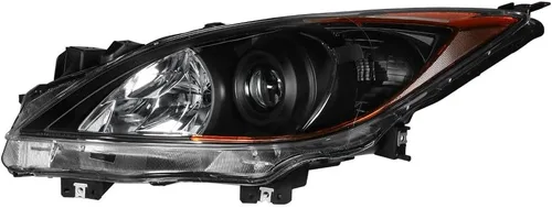 Vista 4 de Faro Delantero Lente Transparente Carcasa Negra para Mazda 3 2010