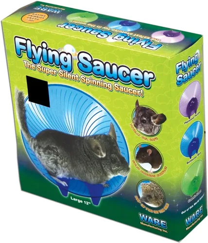 Vista 3 de Ware Manufacturing Flying Saucer - Rueda de ejercicio para mascotas pequeñas, 12 pulgadas, los colores pueden variar