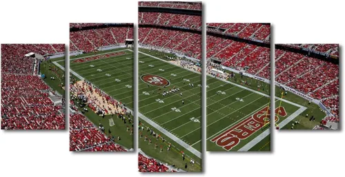 Vista 91 de TUMOVO Allegiant Stadium Arte de Lienzo para Pared de Sala de Estar Equipo de Fútbol Americano Pintura Moderna Nevada Las Vegas Cuadro Deportivo
