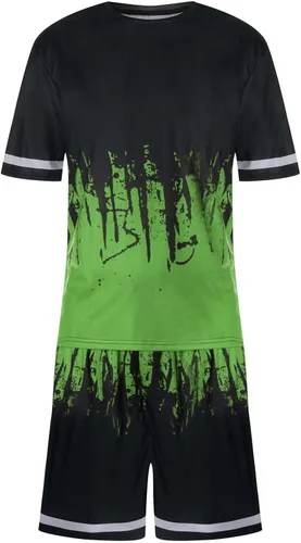 Vista 5 de Men's Tshirt and Short Set 2 Piece Outfits Fashion Summer Tracksuits Gradient Print Jogger Tee and Shorts Sport Sets