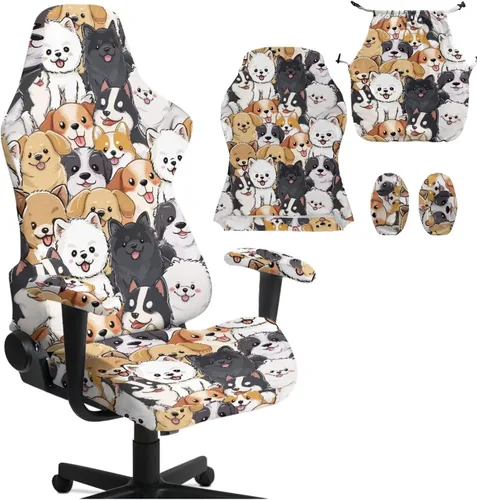 Vista 19 de Fundas para silla de juegos con cremallera de mariposa, elásticas, fáciles de poner y quitar, funda de silla de oficina de ensueño, decoración