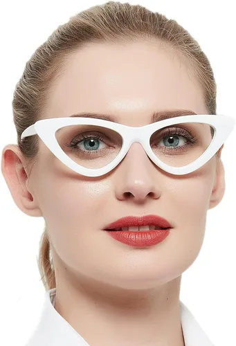 Vista 3 de Gafas de lectura únicas para mujer, con bloqueo de luz azul, estilo retro de ojo de gato