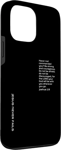 Vista 3 de iPhone 13 Pro Max Be Strong And Courageous, Joshua 1, funda cristiana del día del padre