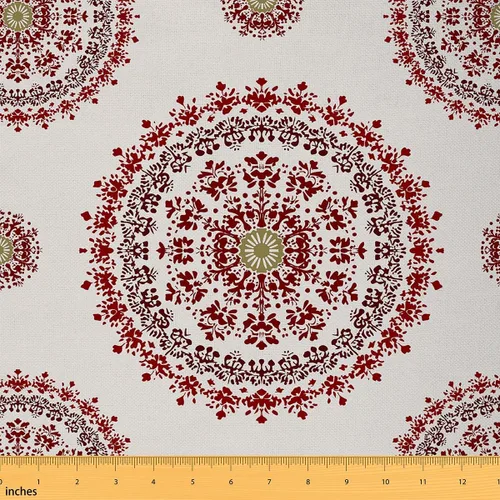 Vista 22 de Feelyou Tela Geométrica Bohemia por Yarda, Tela de Tapicería Étnica a Rayas Bohemia para Sillas, Tela Decorativa de Tradición Retro para Tapicería