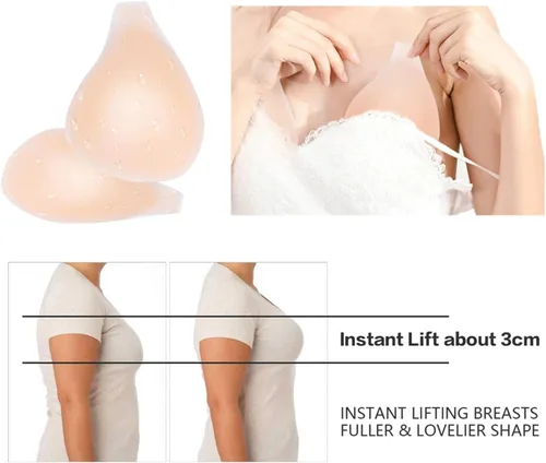 Vista 4 de Adhesive Bra, Breast Lift Strapless Backless Silicone Minimizer Bra Nippless Covers Push Up Self Invisible Sticky Bra