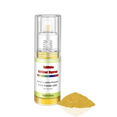 Vista 9 de Pulverizador comestible de purpurina (negro), polvo lustre para colorear alimentos sin aerosol, bomba de empuje de polvo espumoso de grado