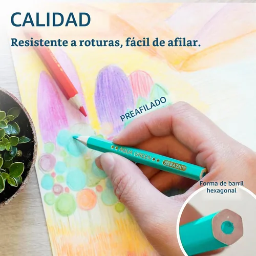Vista 4 de BAZIC - Juego de 24 lápices de colores surtidos, núcleo suave y suave, ideal para pintar, colorear, bocetos, garabatos, para artistas, escuela