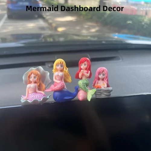 Vista 7 de Figuras de sirena en miniatura, accesorios de jardín de hadas de sirena para manualidades, terrario, decoración de paisaje de musgo en miniatura