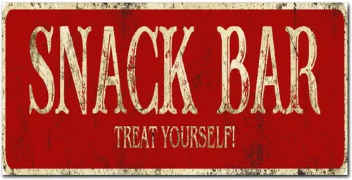 Vista 35 de Madcolitote Letrero de calle personalizado SNACK BAR con texto en inglés «Snack Bar» de madera para decorar la pared de la sala de estar, arte