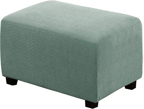 Vista 26 de H.VERSAILTEX Funda Deslizable para Otomana Rectangular Ajuste de Longitud 29"-34" Reposapiés Fundas Deslizables para Sofá Funda para Taburete