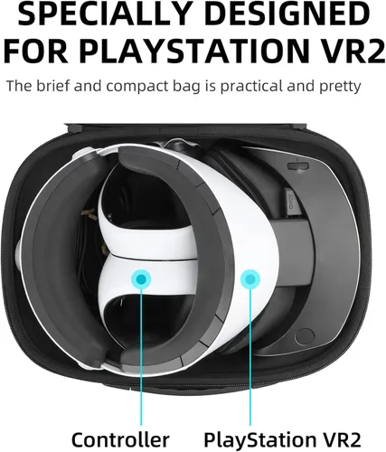 Vista 2 de KALAUTO Funda para PSVR 2, resistente a los golpes compatible con PS VR 2, con protector de lente, correas de velcro para accesorios PSVR 2