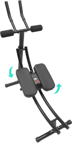 Vista 3 de Ab Machine Abs Equipo de entrenamiento para gimnasio en casa, máquina de ejercicios abdominales de núcleo plegable, equipo deportivo y de Negro-a