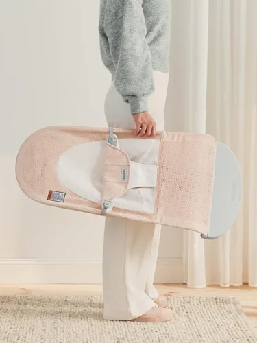Vista 3 de BabyBjörn Asiento extra de tela para Bouncer Balance Soft, malla, rosa perlado/blanco