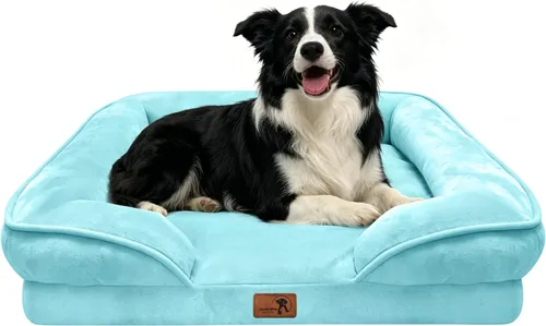 Vista 60 de Spotted Play Cama ortopédica para perros con lados, sofá cama para perros pequeños, sofá cama de espuma de apoyo para mascotas con funda extraíble
