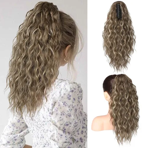 Vista 12 de SEIKEA Highight - Extensión de cola de caballo de 10 pulgadas, corta, gruesa, ondulada, suave, de aspecto natural, clip en una pieza, cola de Marrón