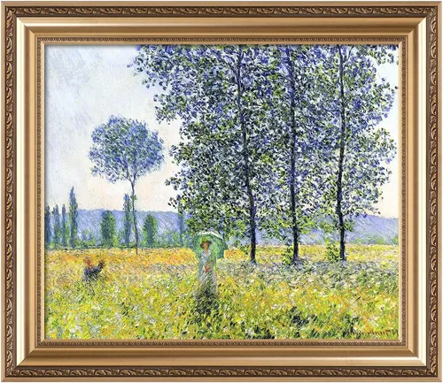 Vista 18 de IPIC - Reproducción artística de los lirios de agua de Claude Monet 1906, impresiones giclée coinciden con el marco dorado clásico, arte de pared