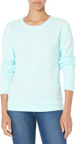 Vista 9 de Amazon Essentials Sudadera de forro polar con cuello redondo y manga larga para mujer Rayas horizontales blanco marino