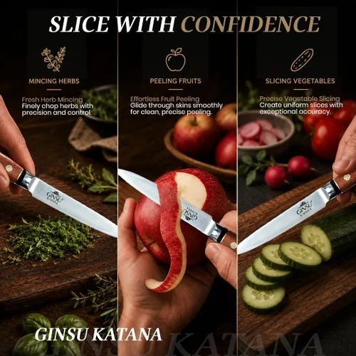 Vista 6 de CUCHILLO DE UTILIDAD DE 5" COLECCIÓN TRADICIONES CUCHILLOS JAPONESES EL MEJOR CUCHILLO PARA TU COCINA Japanese 440A Stainless Steel, chefs