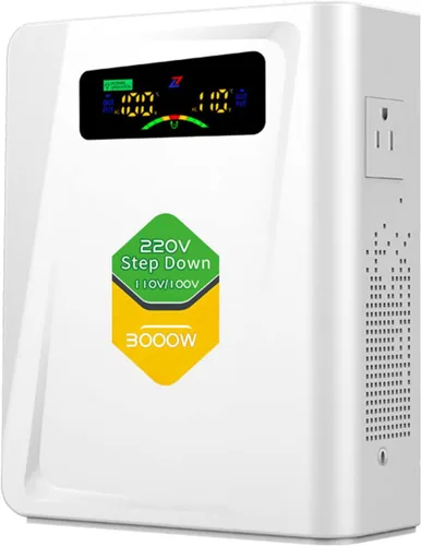 Vista 10 de Transformador de 220 V a 110 V de 1000 W, convertidor de voltaje de energía sin ruido, con diez funciones de protección, adecuado para máquinas