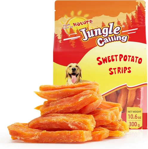 Vista 12 de Jungle Calling - Golosinas de pollo y batata para perros, masticables suaves sin cuero crudo