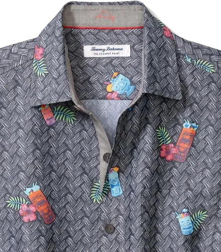 Vista 4 de Tommy Bahama Camisa de campamento Coconut Point Tiki Cocktails