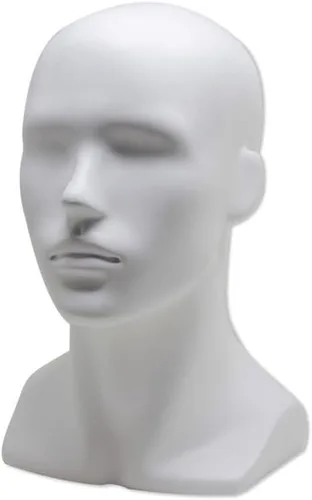 Vista 3 de DBM IMPORTS Cabeza de maniquí macho de 13 pulgadas de alto para mostrar pelucas sombreros auriculares máscaras gafas de sol