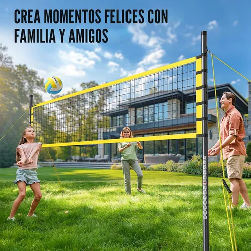 Vista 9 de Outdoor Volleyball Net Set for Backyard & Beach, 32FT Regulation Size, Easy Setup Adjustable Height Poles, Portable Net System with PU Volleyball