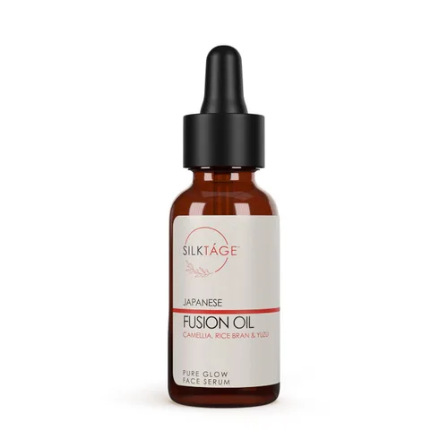 Vista 4 de SILKTÁGE Japanese Fusion Oil - Suero facial Pure Glow, Camellia, suero Yuzi brillante para piel seca, líneas finas, tono de piel desigual y tez