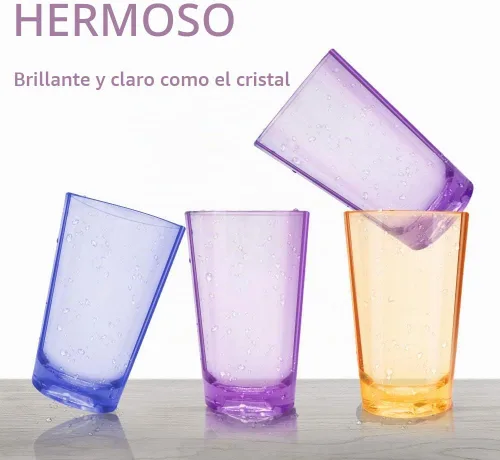 Vista 3 de Vasos irrompibles para beber, vasos de jugo de 5 onzas, vasos de plástico, juego de 6 en 3 colores surtidos