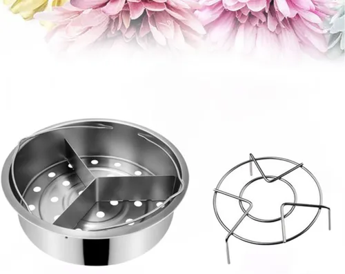 Vista 5 de Stainless Steel Steamer Basket Rack Set, 21cm 3 Piece