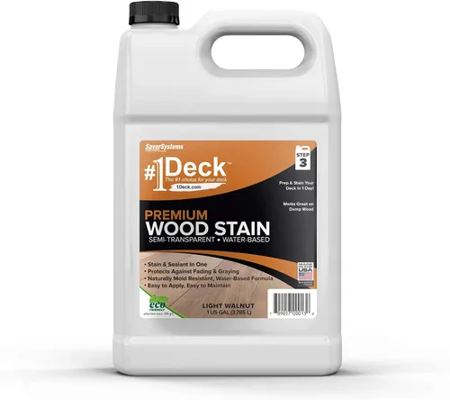 Vista 15 de #1 Deck Premium - Tinte y sellador de madera semitransparente para exteriores en uno - Tinte de madera a base de agua para cubiertas, vallas