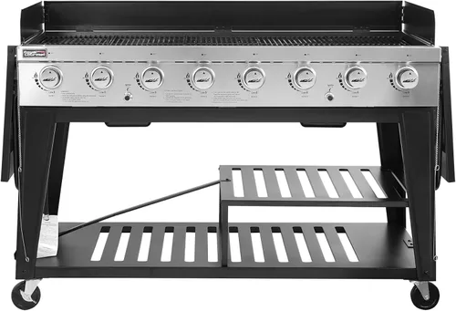 Vista 10 de Royal Gourmet Parrilla de gas de 8 quemadores, 104,000 BTU a propano líquido, sistemas duales controlados independientemente, para fiestas al aire