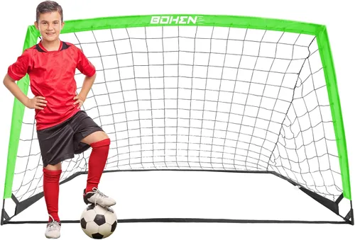Vista 20 de BOHEN 6x4 FT Kids Soccer Goals with Carry Bag, Portable Folding Soccer Net for Backyard Training, Indoor/Outdoor Use for Youth and Adult
