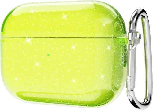 Vista 18 de Svanove Funda para Airpods Transparente con Purpurina, Funda Brillante y Bonita para Airpods de 1ª y 2ª Generación con Llavero, Carcasa Rígida