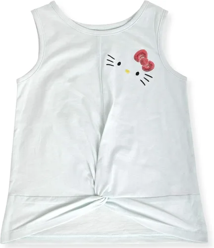 Vista 2 de Hello Kitty Conjunto de camiseta de moda de 2 piezas para niñas y pantalones cortos activos con pantalones cortos de delfín de moda