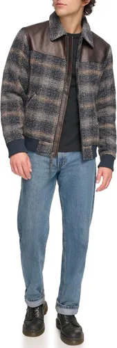 Vista 4 de Levi's Men's Mixed Media Western Plaid Bomber Jacket