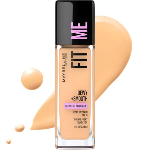 Vista 13 de Maybelline Fit Me Dewy + base líquida suave de maquillaje, Mocha, 1 unidad (el empaque puede variar)