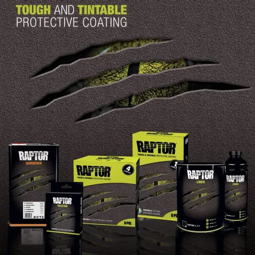 Vista 4 de U-POL Raptor - Revestimiento en aerosol de uretano tintado para caja de camioneta y revestimiento de textura, 1 litro