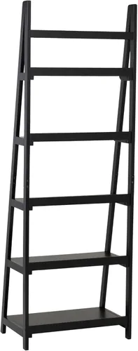 Vista 9 de Linon Melissa - Estantería de madera negra con cinco estantes Negro