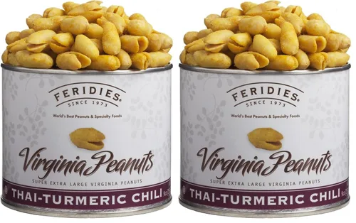 Vista 2 de FERIDIES Cacahuetes de Virginia con cúrcuma tailandesa, 9 onzas