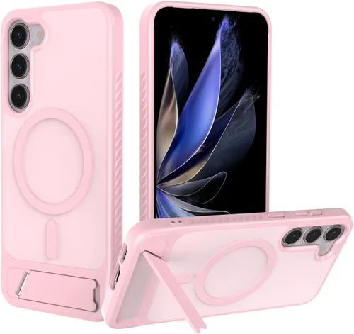 Vista 12 de Funda magnética para Samsung Galaxy S25+ Plus / S24+ Plus, soporte invisible integrado, compatible con MagSafe, translúcida a prueba de golpes Negro