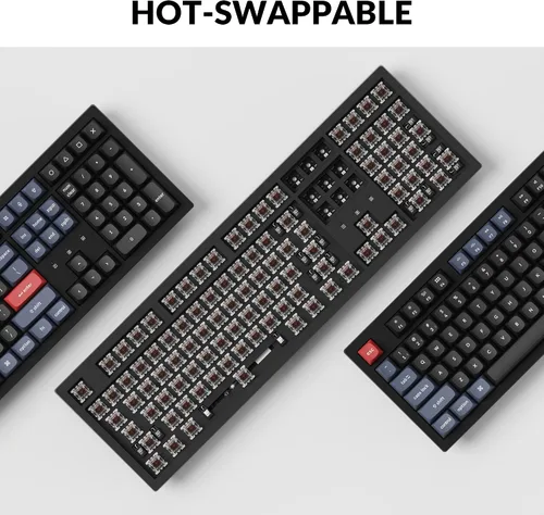 Vista 6 de Keychron K10 Pro Teclado mecánico inalámbrico personalizado, diseño 100% QMK programable Bluetoothcon cable RGB retroiluminado con interruptor