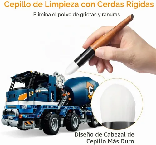 Vista 3 de DIYESMART Kit de cepillo de limpieza de 2 piezas con mango de madera, kit de cepillo de polvo para figuras, estatuas, modelos, manualidades