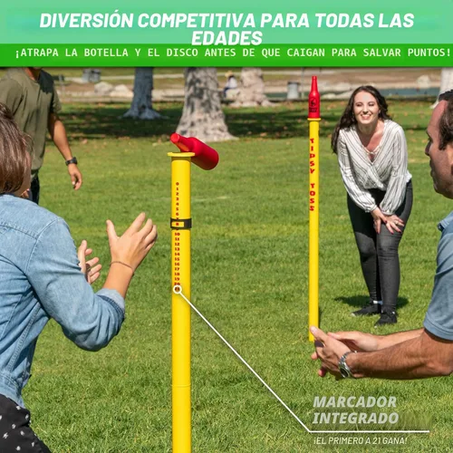 Vista 3 de GoSports Tipsy Toss Game Set - Flying Disc Bottle Drop Yard Game - Choose Pro or Standard