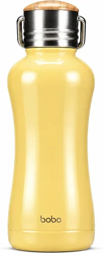 Vista 20 de YOHKOH Mini Botella de Agua Aislada al Vacío Con Tapa de Bambú - Botella de Agua Térmica de Acero Inoxidable para Mujeres, Niñas, Niños, Botella