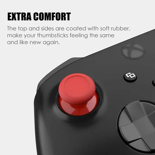 Vista 3 de TOMSIN Joysticks de repuesto para mandos Xbox Series XS, palillos pulgares de goma reales compatibles con el controlador Xbox One (rojo pulso)