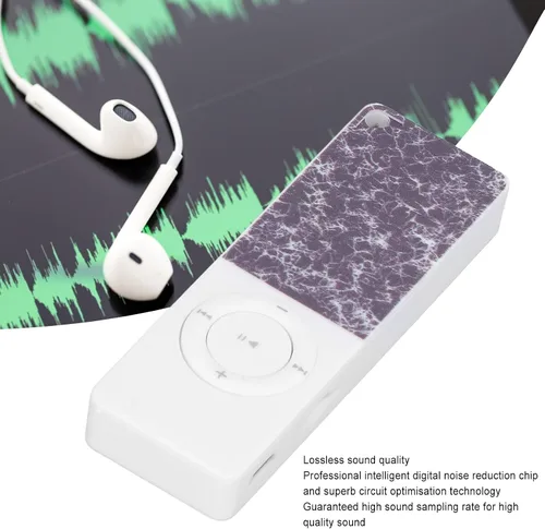 Vista 3 de Reproductor de MP3, reproductor de música MP3 multifunción delgado clásico, reducción de ruido de 180 mAh, reproductor MP3 portátil de alta